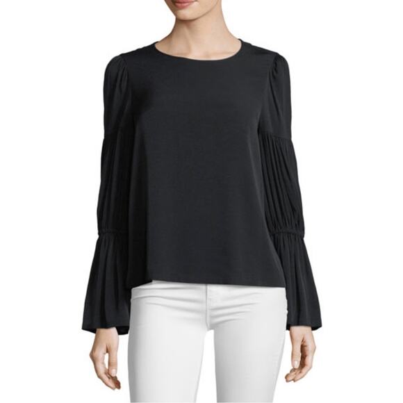 Club Monaco Amund Crewneck Pleated Sleeve Blouse - Picture 1 of 5
